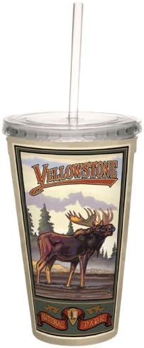 TREEBesplatni pozdravi Yellowstone Moose od Paul A. Linquist Artful Putnik dvosmjerni akrilni hladni šolja