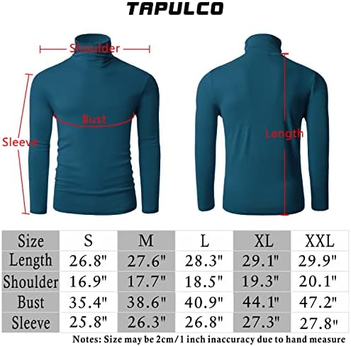 Tapulco Muškarci Turtleneck Dugi rukav Pleteni pulover Basic Slim Fit Casual Soft Comfy T majice