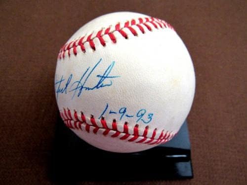 Jim Catfish Hunter Yankees A's Hof Pitcher potpisao je auto bejzbol za bejzbol JSA - AUTOGREM BASEBALLS
