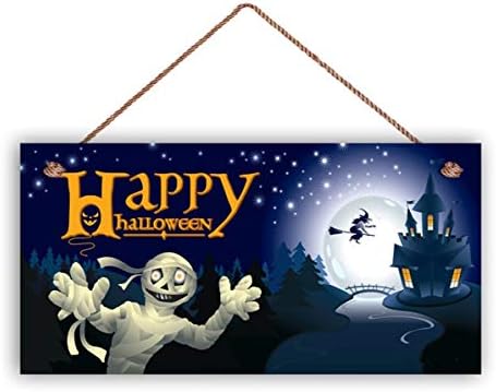 Yilmen Happy Halloween znak, mama i vještica, trik ili tretiranje, znak vrata za Noć vještica, 5 x 10, zapisnik,