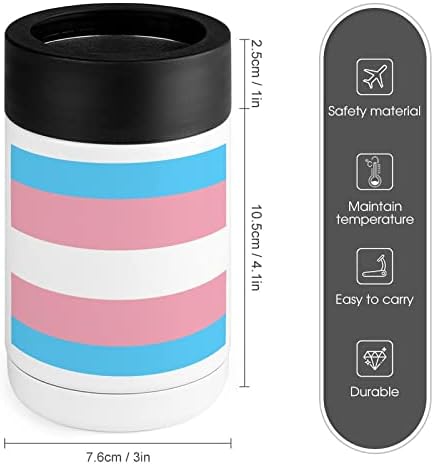 Transgender LGBT zastava hladnije čaša od nehrđajućeg čelika izolirana može hladnije drhtavi nosač s poklopcima