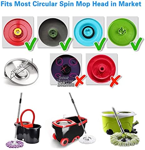4 paketa Spin Mop zamjenska glava za sisteme Spin Mop standardne veličine, 360° mikrovlakana Spin Mop puni