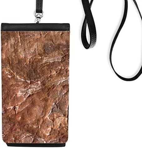 Brown Rock grubi površinski uzorak Telefon novčanik torbica Viseće mobilne torbice Crni džep
