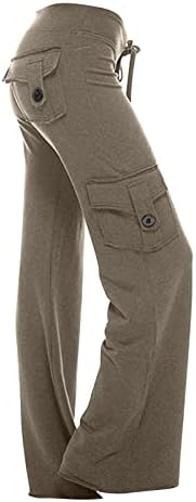 Trgovinske hlače sa širokim nogama za žene plus veličine visokog rasta yoga gamaše y2k crkvene hlače s džepovima