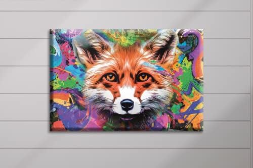 Akrilni stakleni okvir Moderna zidna umjetnost Šarena lisica - Sažetak životinje serija - Dizajn enterijera
