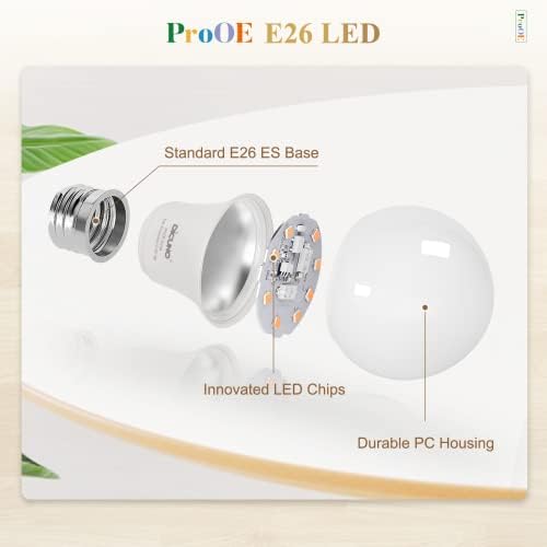 DiCUNO ProOE A19 LED Sijalice 60W ekvivalentne, 3000k toplo bijele, 806 lumena 9W LED sijalica, visoki CRI