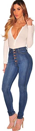 Andongnywell ženske visokog struka rasteznih mršavih traperica visokim tankim panterima sa pantalonama sa