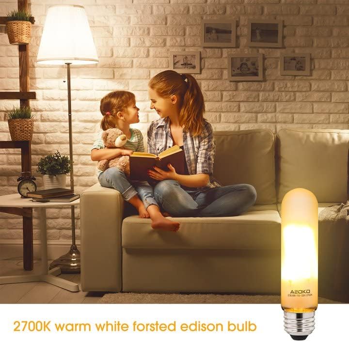 ASOKO T10 LED mat sijalice toplo bijele 2700k 6W dimabilne cijevi Vintage Led sijalice 60 Watt ekvivalentno,