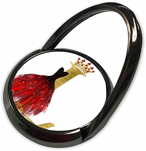 3Droza Crvena haljina slika dragulja krune slike zlatnog monograma L - telefonski prstenovi