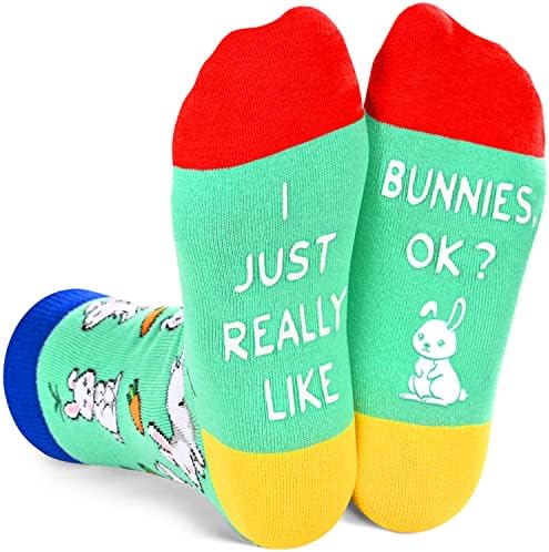 HAPPYPOP Funny Bunny čarape za djevojčice zeko čarape za dječake Uskršnje čarape zečje čarape, zeko pokloni