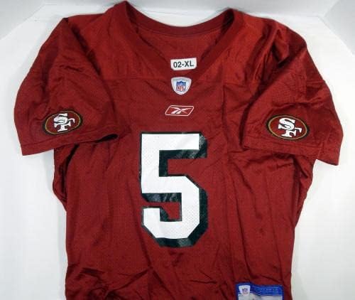 2002 San Francisco 49ers Jeff Garcia # 5 Igra Izdana Džersi crvene prakse 940 - Neintred NFL igra rabljeni dresovi